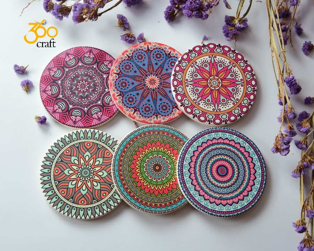 Ceramic Stone Coaster Set