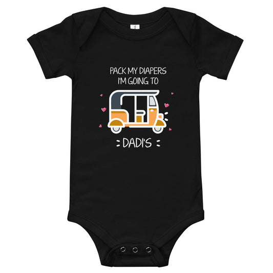 Going to Dadi's Baby short sleeve one piece