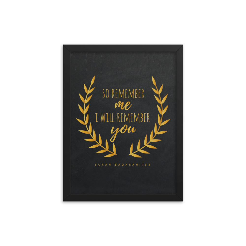 So Remember Me - Gold Framed poster