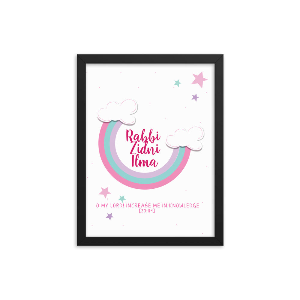 Rabbi Zidni Ilma Pink - Framed poster