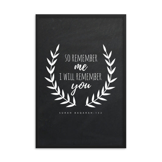 So Remember Me - Framed poster