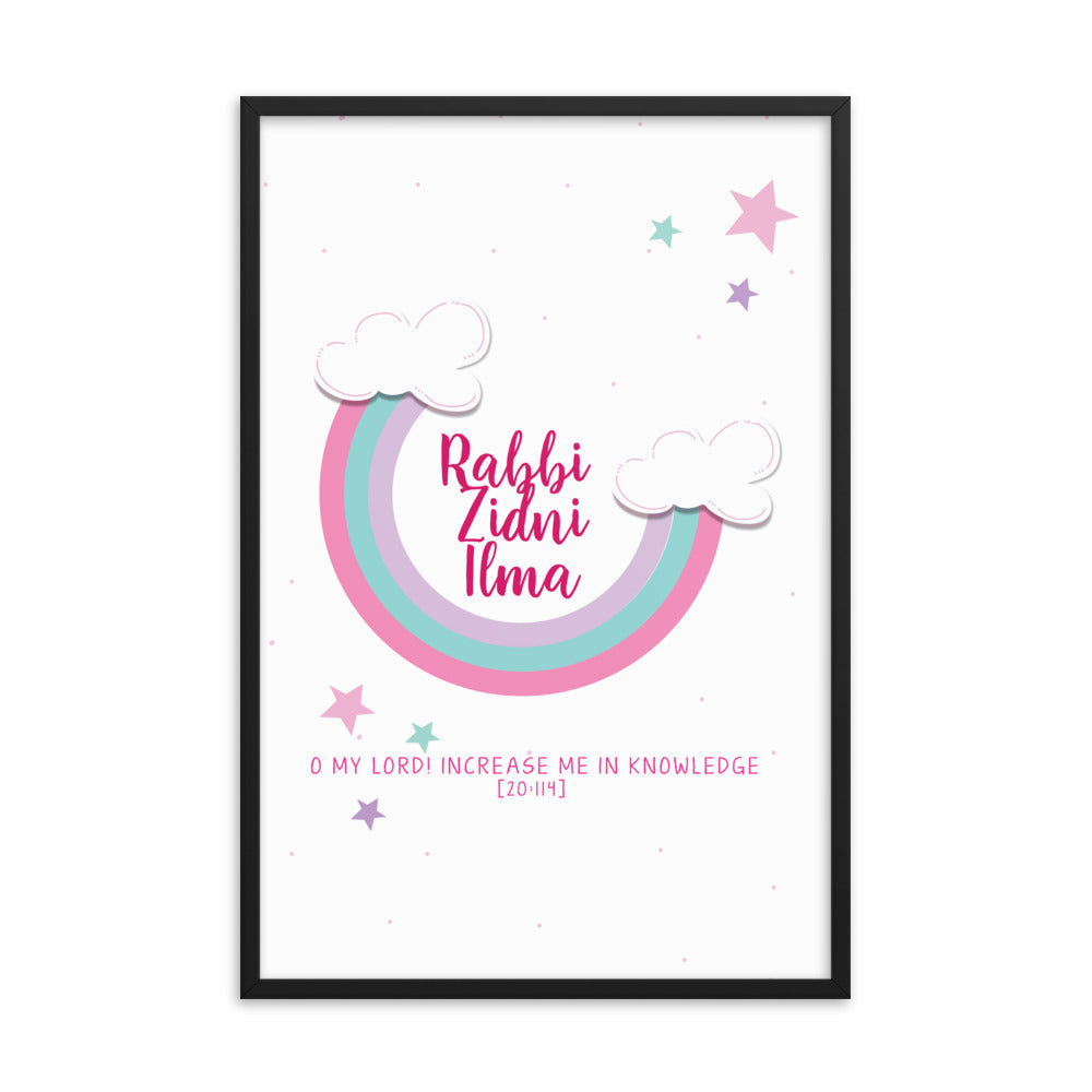Rabbi Zidni Ilma Pink - Framed poster