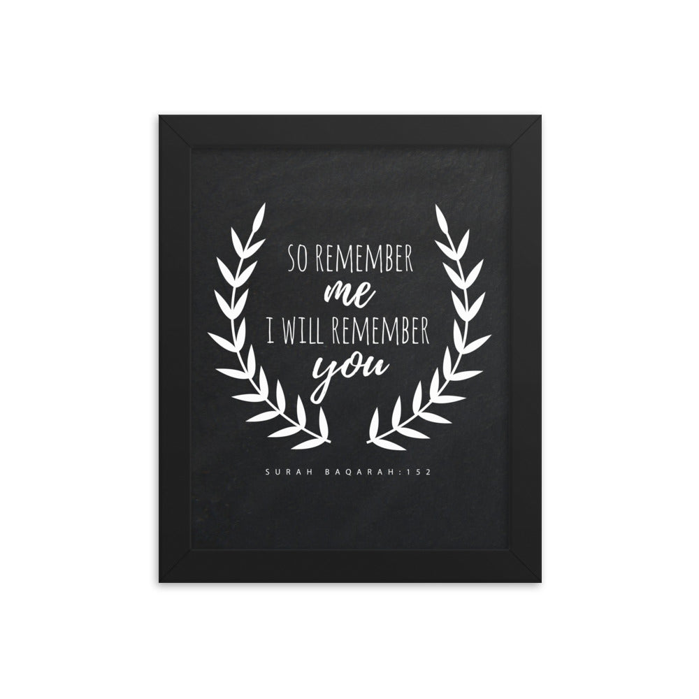 So Remember Me - Framed poster