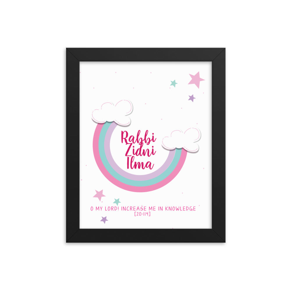 Rabbi Zidni Ilma Pink - Framed poster