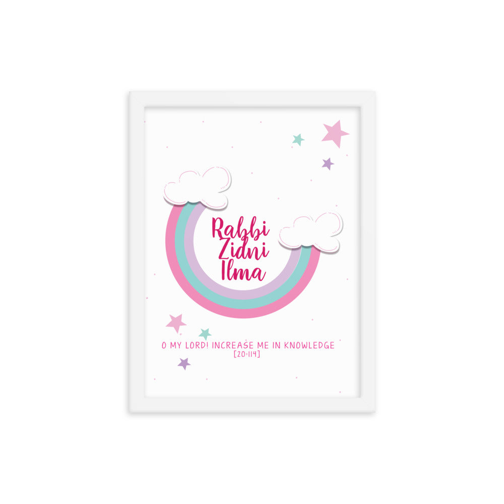 Rabbi Zidni Ilma Pink - Framed poster