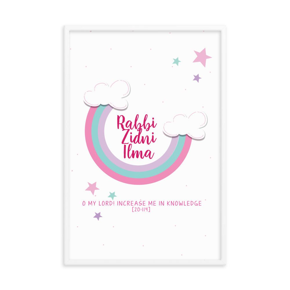 Rabbi Zidni Ilma Pink - Framed poster