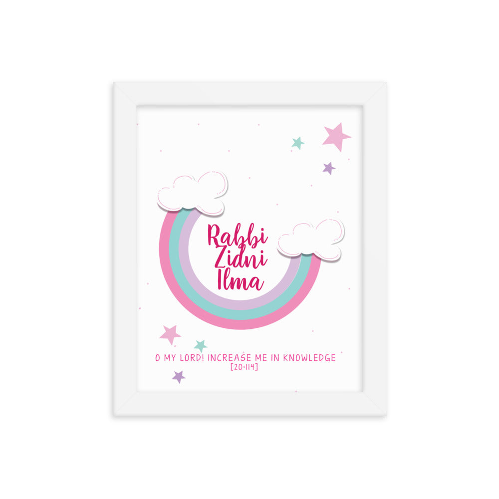 Rabbi Zidni Ilma Pink - Framed poster
