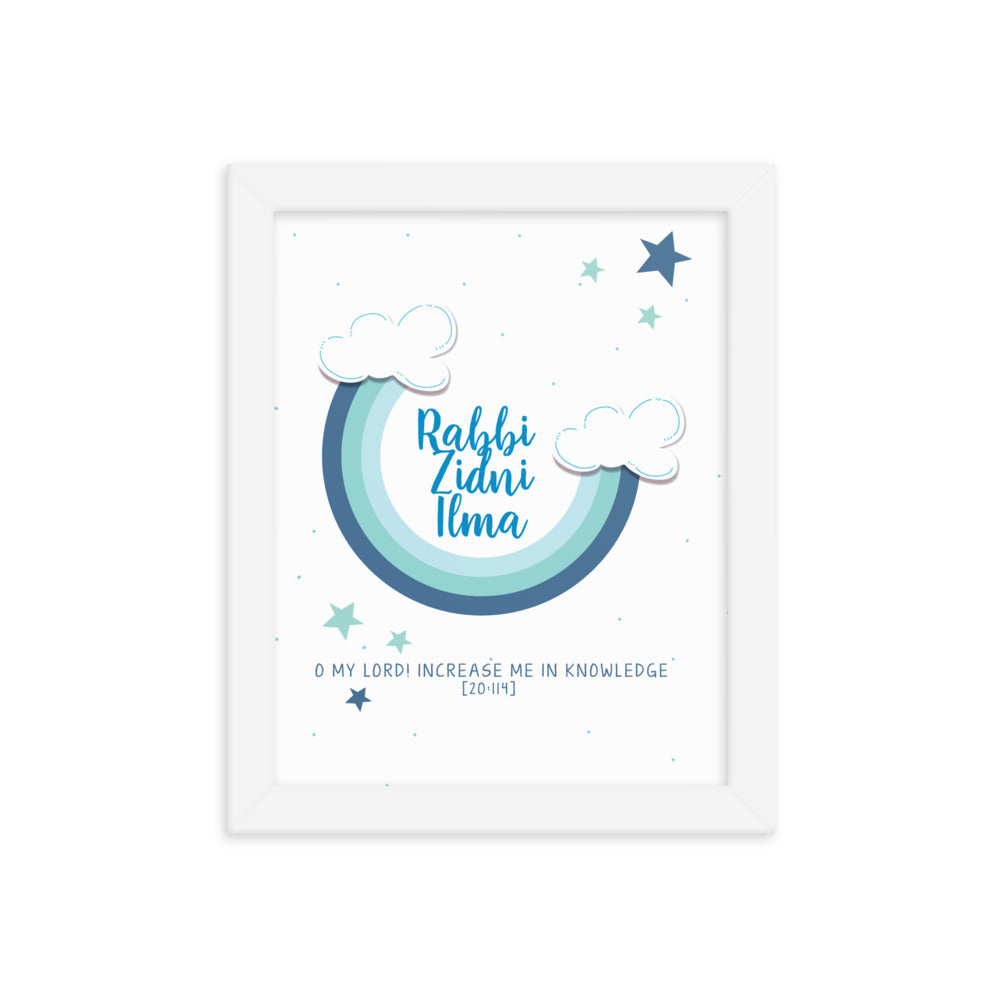 Rabbi Zidni Ilma Blue - Framed poster