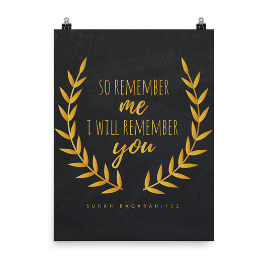 So Remember Me - Gold Poster