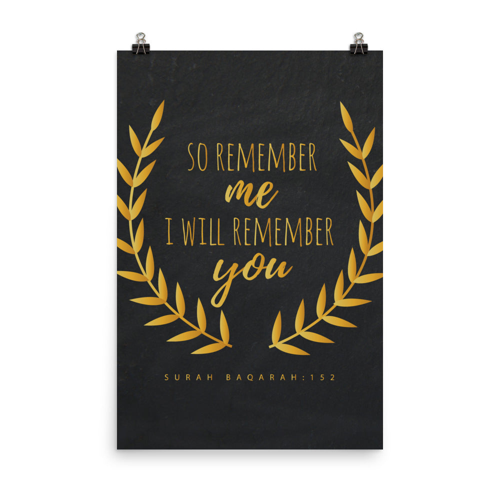 So Remember Me - Gold Poster