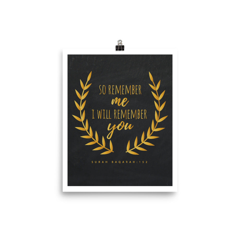 So Remember Me - Gold Poster