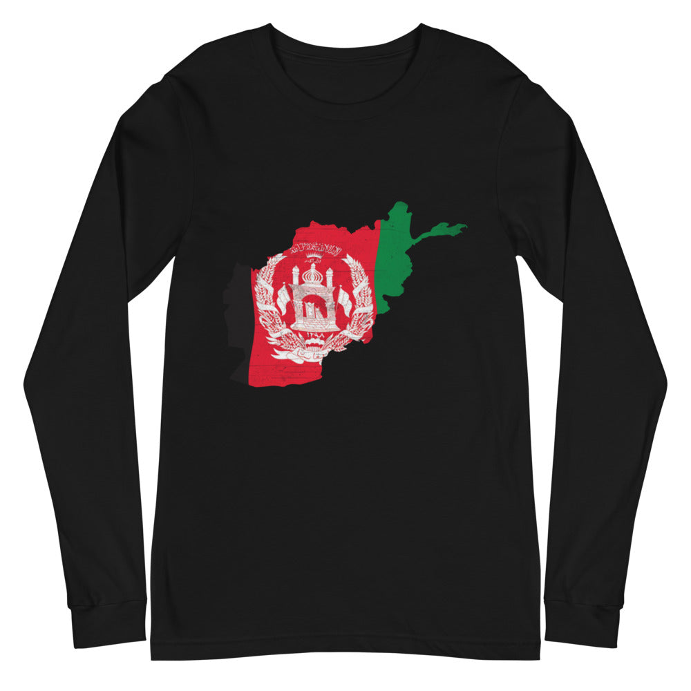 Afghanistan Map Unisex Long Sleeve Tee - eJannah.com
