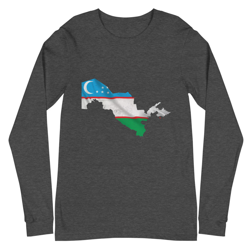 Uzbekistan Flag Map Tee