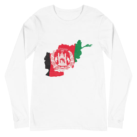 Afghanistan Map Unisex Long Sleeve Tee - eJannah.com