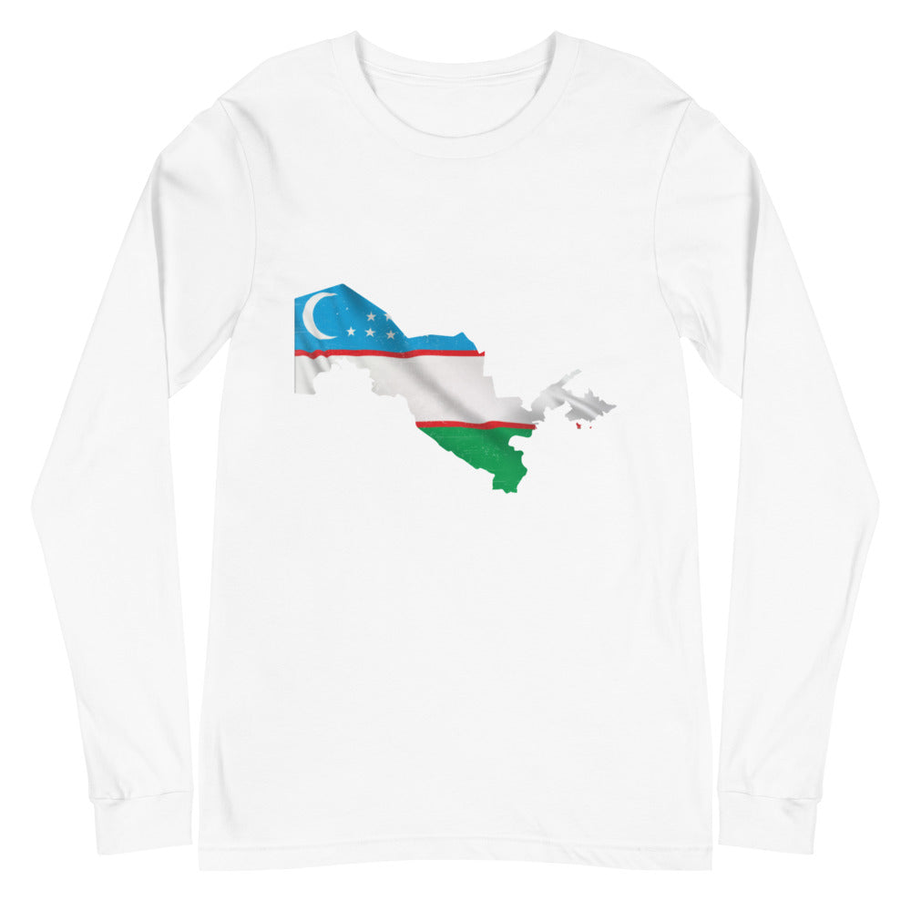 Uzbekistan Flag Map Tee
