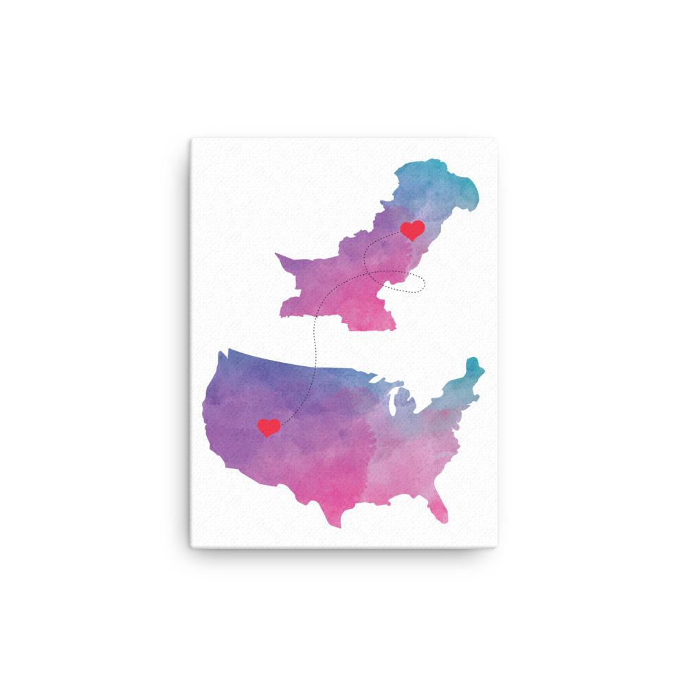 US & Pakistan Home Map - Canvas