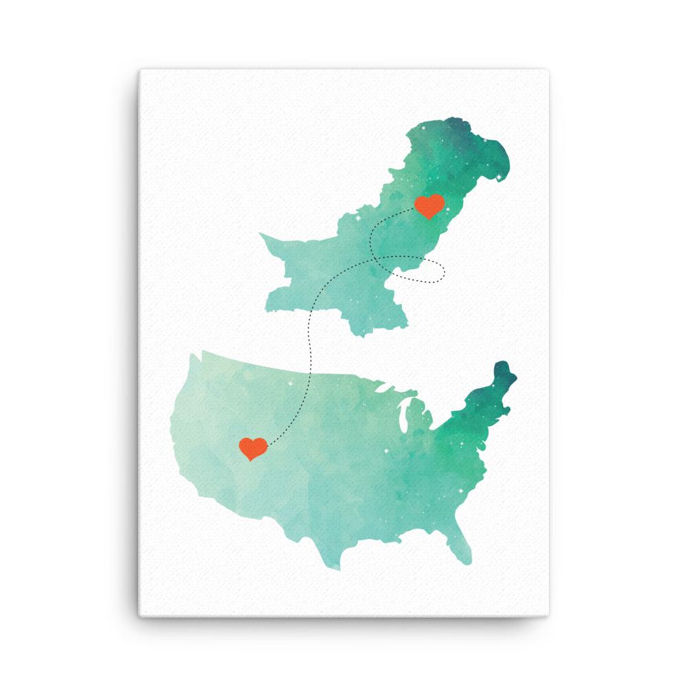 US & Pakistan Home Map - Canvas