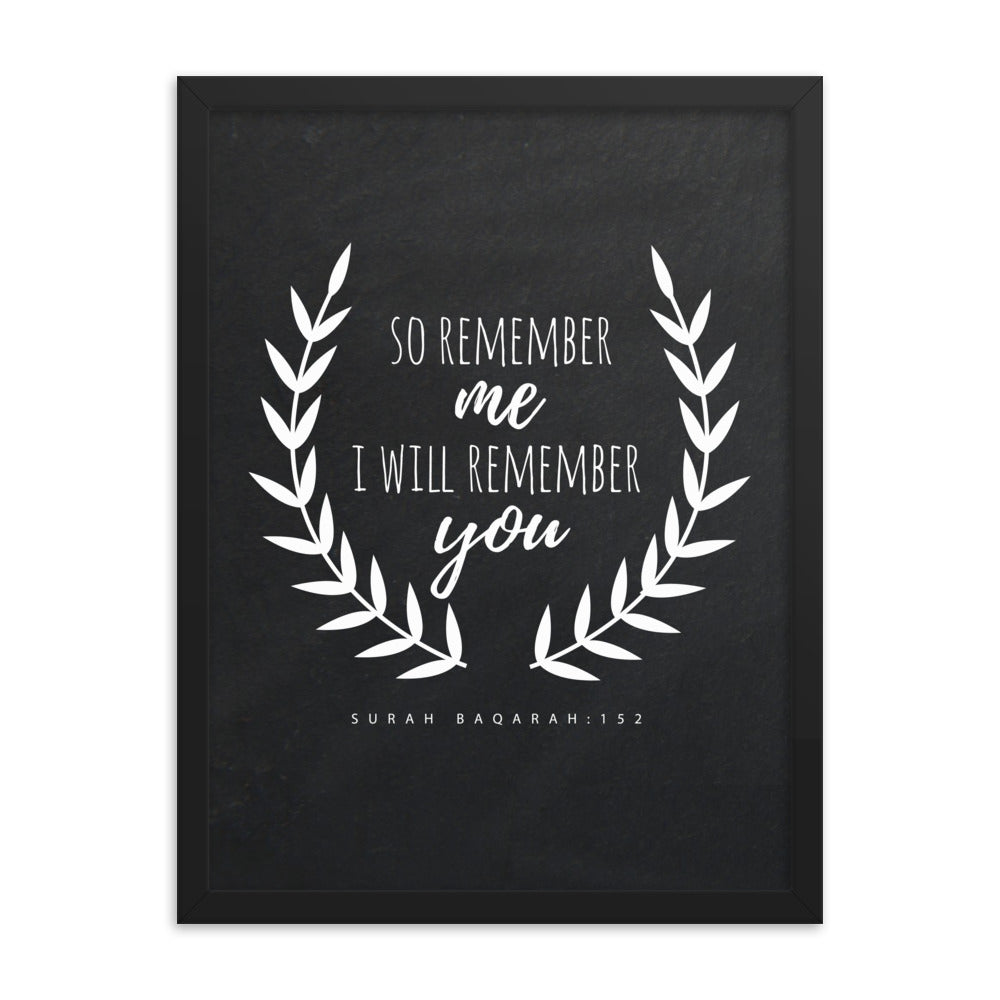 So Remember Me - Framed poster