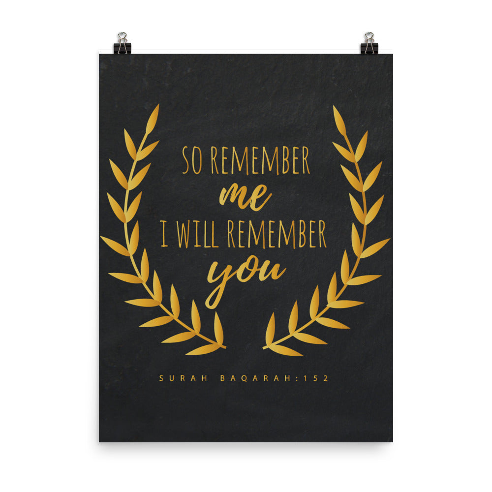 So Remember Me - Gold Poster