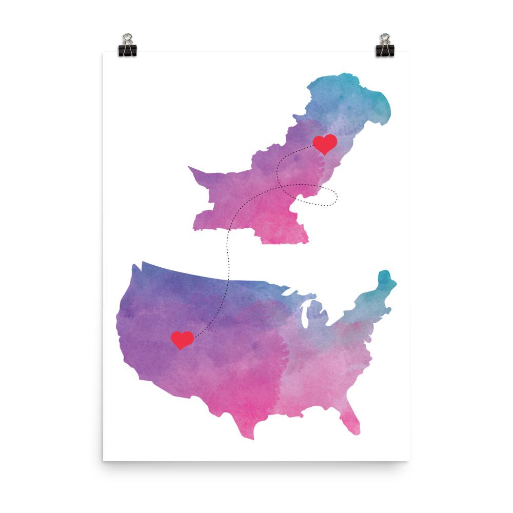 US & Pakistan Home Map - Canvas