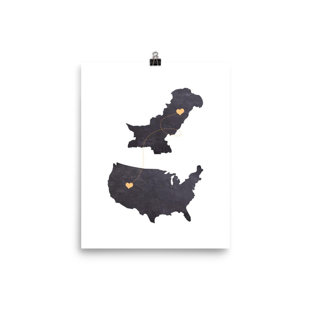 US & Pakistan Home Map - Canvas