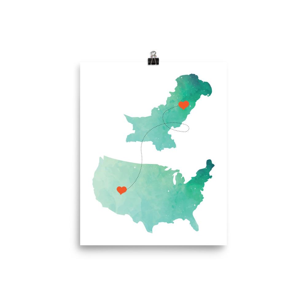 US & Pakistan Home Map - Canvas