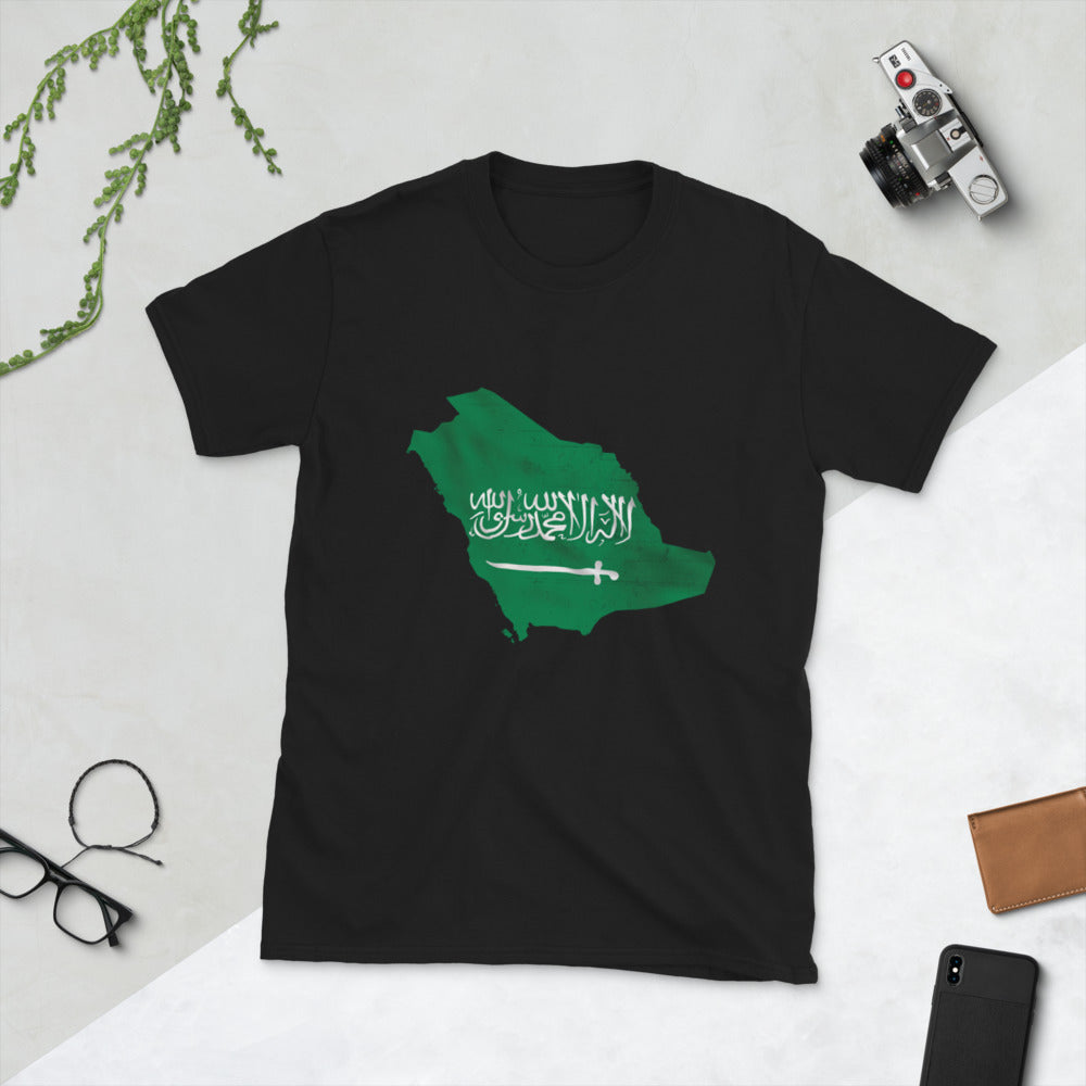 Saudi Arabia Flag Map T-Shirt