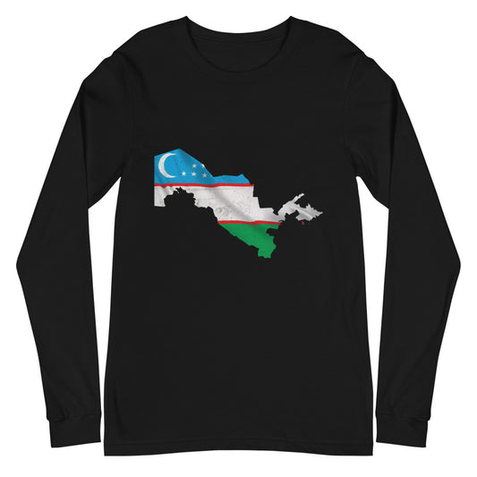 Uzbekistan Flag Map Tee